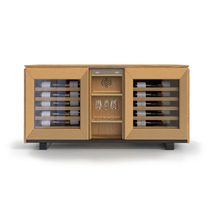 Weinbuffetschrank, 2 Temperaturen, Eiche hell - Harmonie