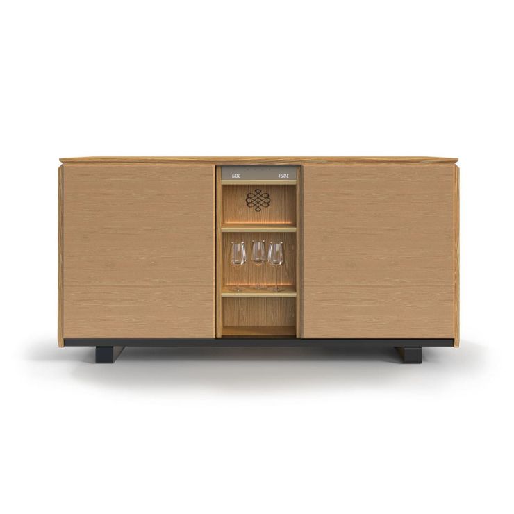 Weinbuffetschrank, 2 Temperaturen, Eiche hell - Harmonie