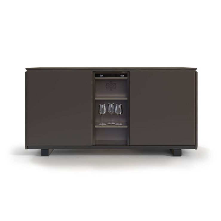 Weinbuffetschrank, 2 Temperaturen, Rauchbraun - Harmonie