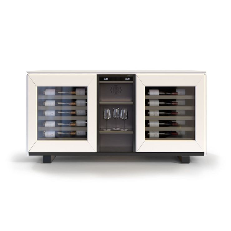 Weinbuffetschrank, 2 Temperaturen, Weiß - Harmonie