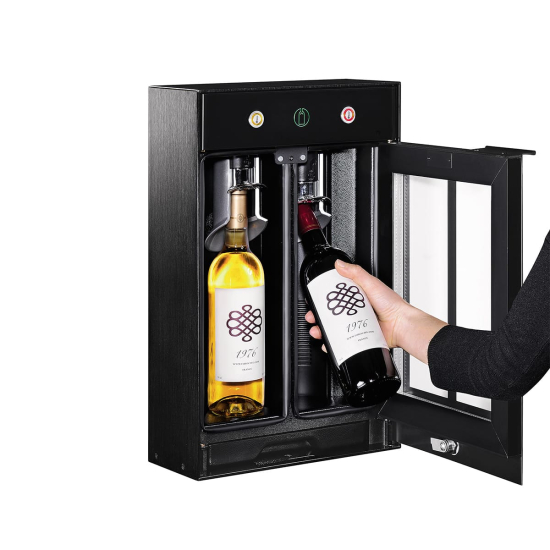 Weinbar - Wine bar - Temperierung und Aufbewahrung angebrochener Flaschen - 2 Flaschen