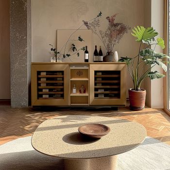 Weinbuffetschrank, 2 Temperaturen, Eiche hell - Harmonie Weinbuffetschrank, 2 Temperaturen, Eiche hell - Harmonie
