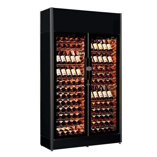 Professionelle doppeltürige Weinkühlvitrine, 1 Temperaturzone, 180 Flaschen - ShowCave