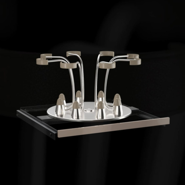 Ansicht der drehbaren Schale des Champagnerkühlschranks.