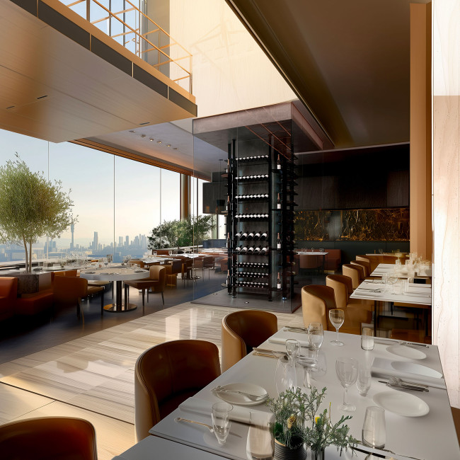 Weinvitrine in einem Restaurant. Professionelle Weinpräsentation, um das Kundeninteresse zu wecken und Zusatzverkäufe zu steigern. Weinvitrine in einem Restaurant. Professionelle Weinpräsentation, um das Kundeninteresse zu wecken und Zusatzverkäufe zu steigern.