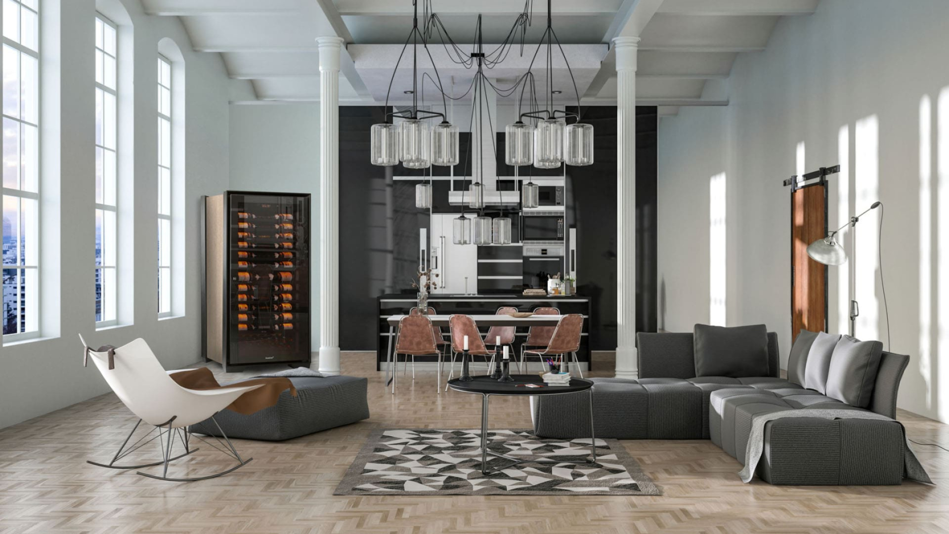 Der beste Weinklimaschrank der Welt, installiert in einer Wohnung mit Charakter, modernem Plateau und eleganten Designermöbeln. - Royale EuroCave Der beste Weinklimaschrank der Welt, installiert in einer Wohnung mit Charakter, modernem Plateau und eleganten Designermöbeln. - Royale EuroCave