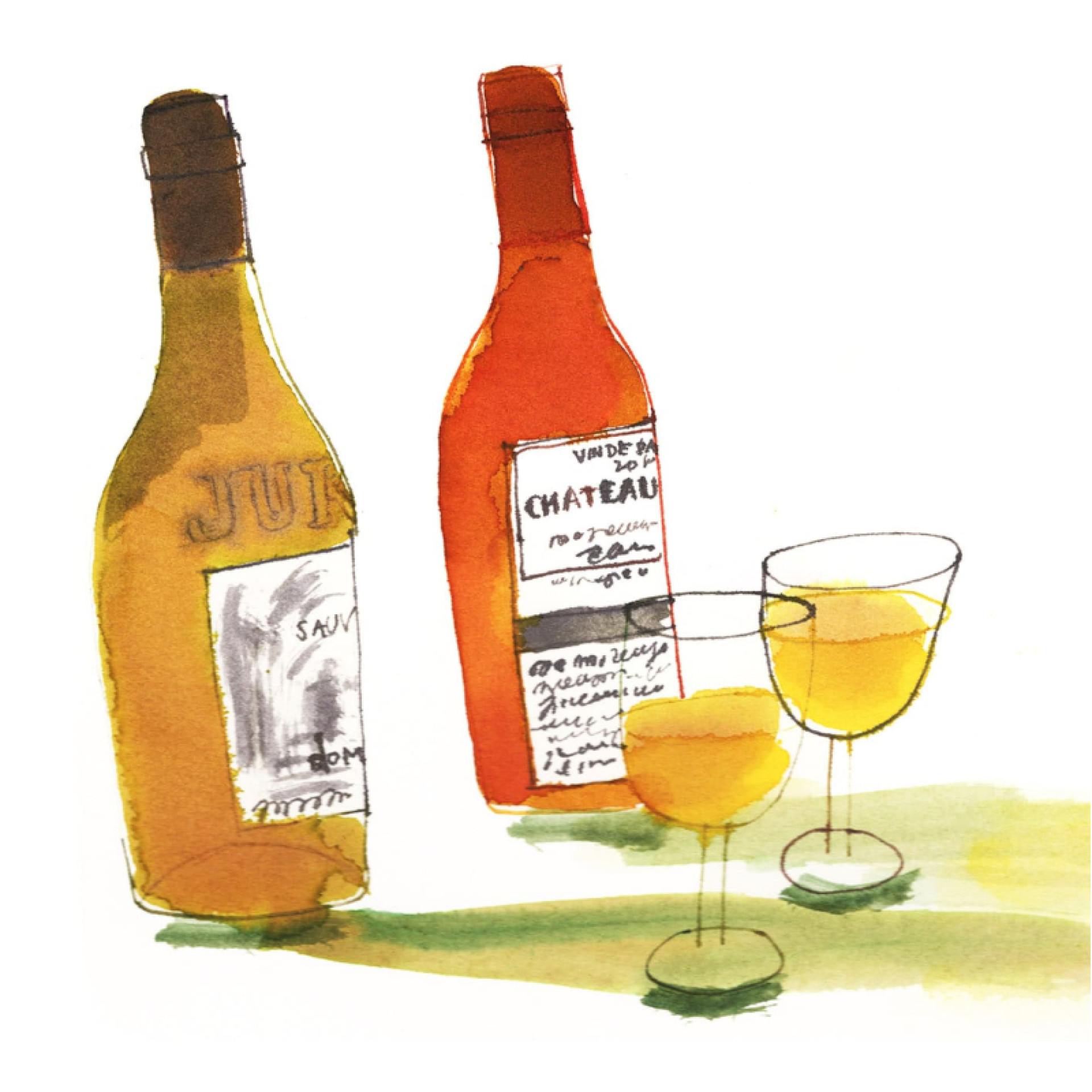 Jura-Weine - Illustration von Rebecca Bradley Jura-Weine - Illustration von Rebecca Bradley