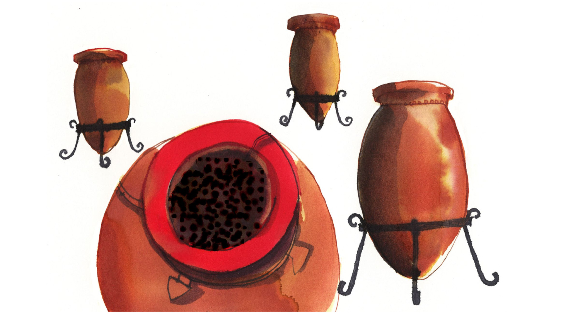 Die Weinamphoren - Illustration von Rebecca Bradley Die Weinamphoren - Illustration von Rebecca Bradley
